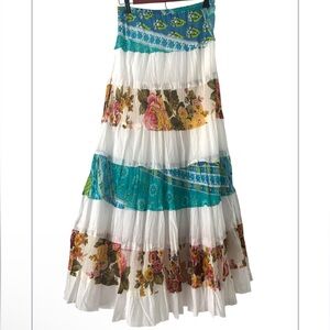 Boutique Etc Patchwork Cotton Maxi Skirt NWT